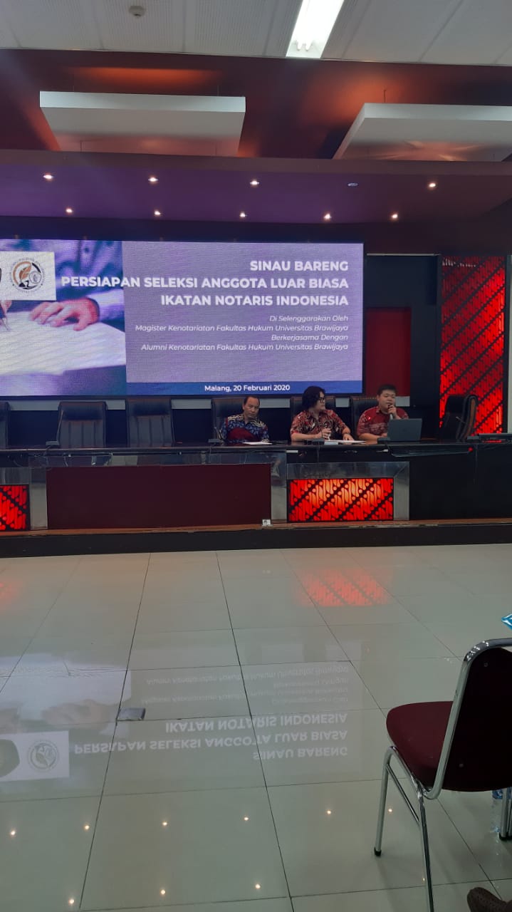 You are currently viewing Magister Kenotariatan Fakultas Hukum Universitas Brawijaya Gelar Sinau Bareng Persiapan Seleksi Anggota Luar Biasa Ikatan Notaris Indonesia