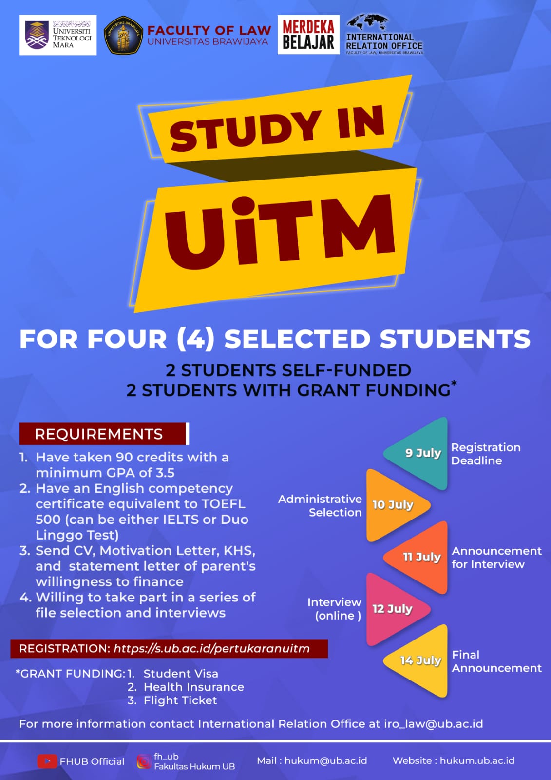 You are currently viewing Study at University Teknologi MARA Malaysia for 1 Semester (Credit Transfer)